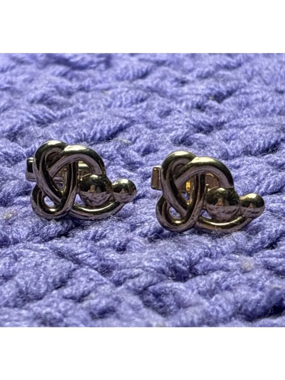 Vintage Abstract Goldtone Cufflinks 7/8 inch